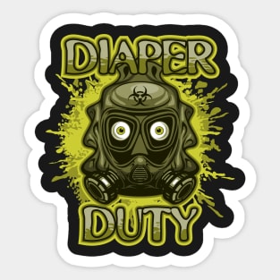 Funny Diaper Duty Baby Changing Time Sticker